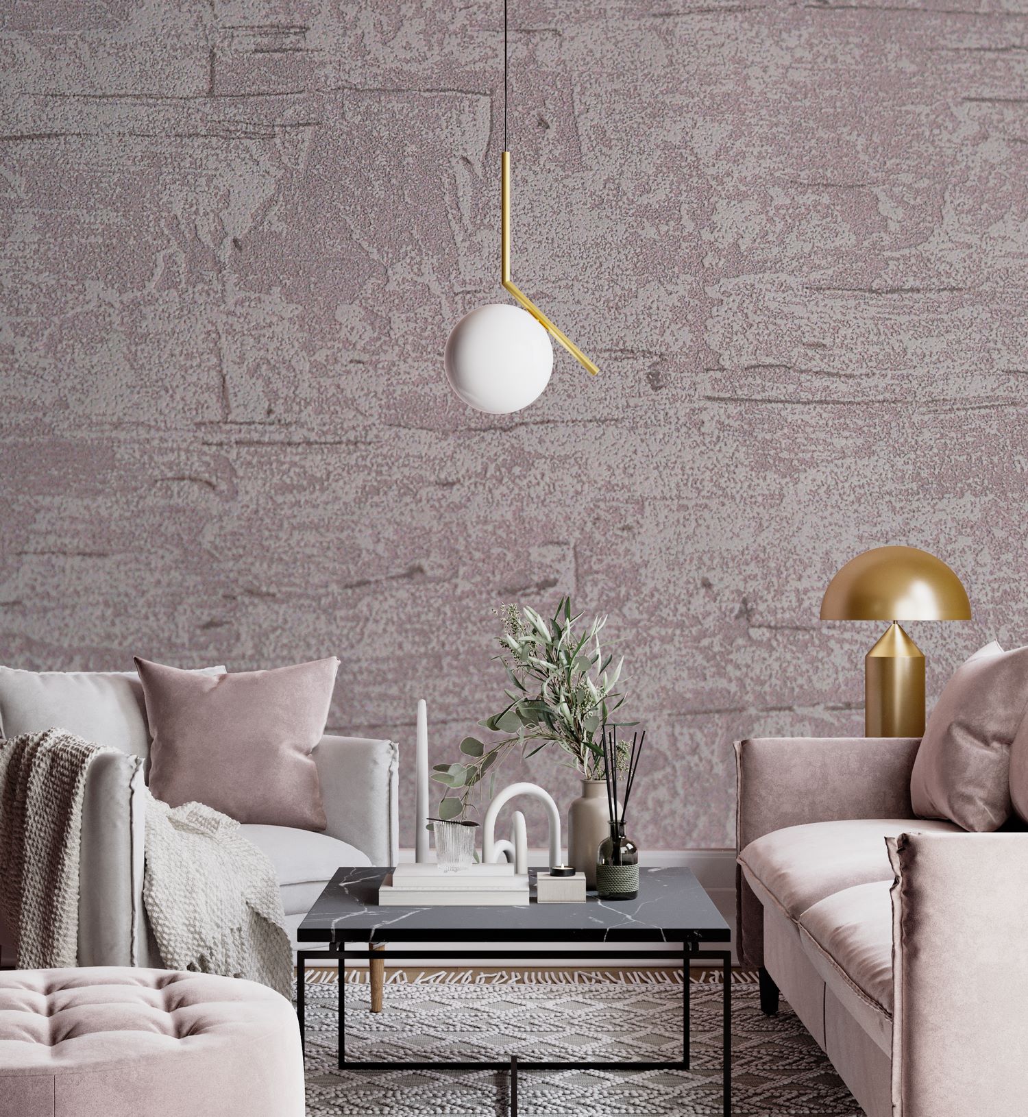 Buy LIGHT GRAY WALLPAPER 53CM*10.05M 5.32sqm- WITH FIXING Online | Construction Finishes | Qetaat.com